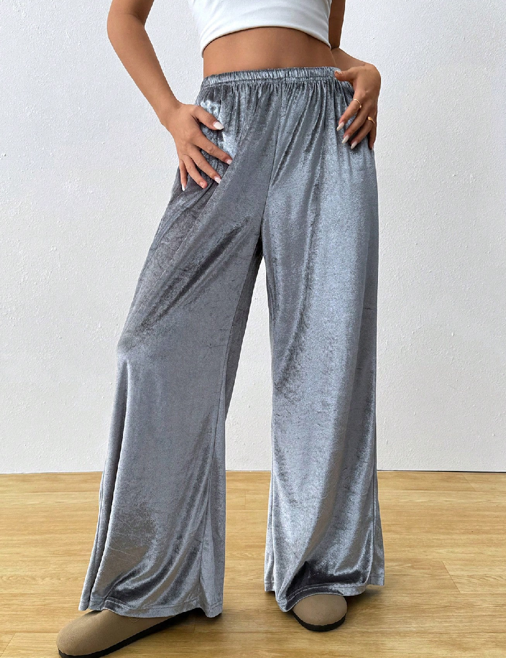 Pantaloni casual Utter Unique Elegance, gri - ia859783 | outletmag.ro
