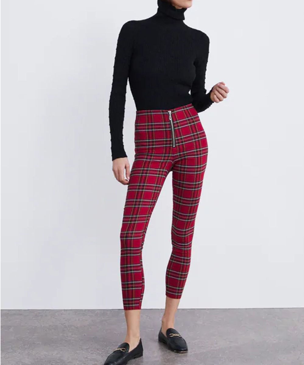 Pantaloni on sale tartan zara