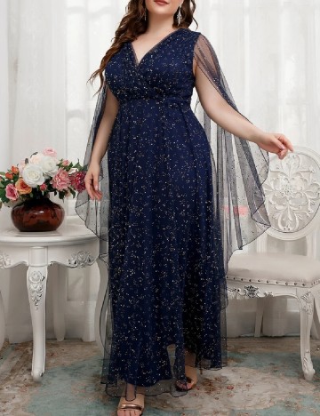 Rochie lunga SHEIN CURVE, bleumarin