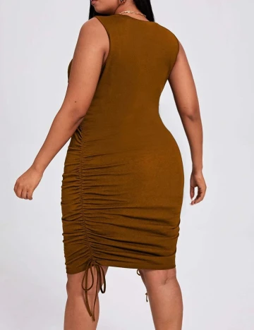 Rochie scurta SHEIN CURVE, maro Maro