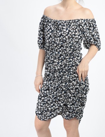 Rochie Scurta SHEIN, negru floral, L