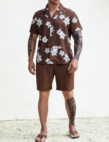 Compleu SHEIN Plus Size Men, maro