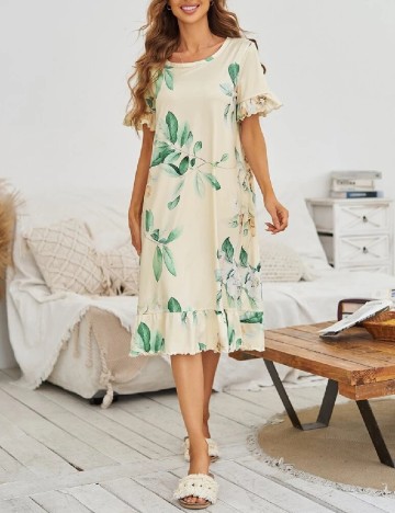 Rochie de noapte SHEIN, crem