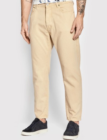 Pantaloni Selected, crem