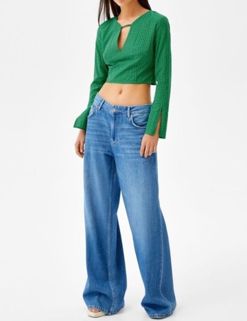 Top Bershka, verde, M