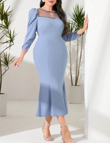 Rochie lunga SHEIN CURVE, albastru Albastru