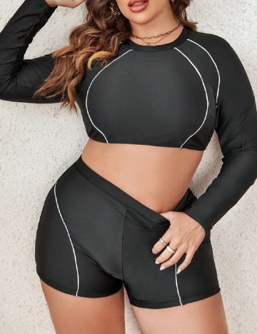 Costum de baie SHEIN CURVE, negru