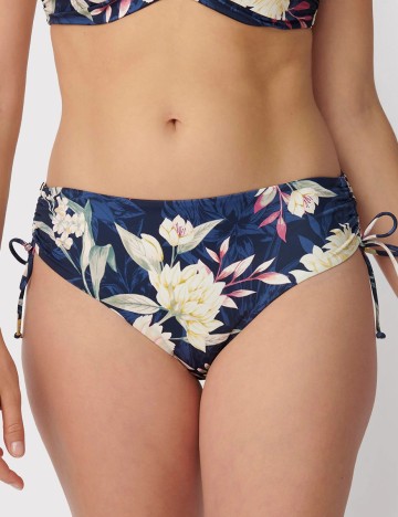 Chilot de baie Botanical Leaf Midi Triumph, bleumarin, 38