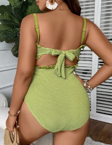 Costum de baie SHEIN CURVE, verde Verde