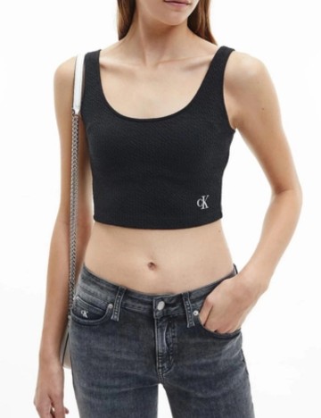 Top Calvin Klein Jeans, negru