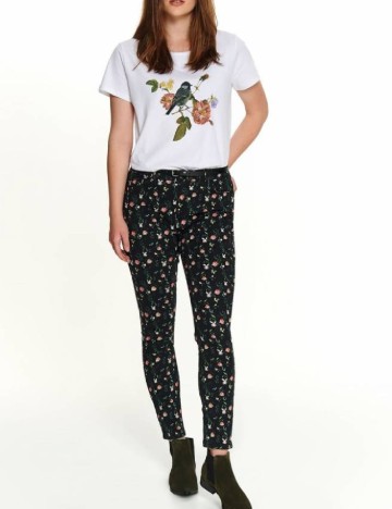 Pantaloni Top Secret, negru floral