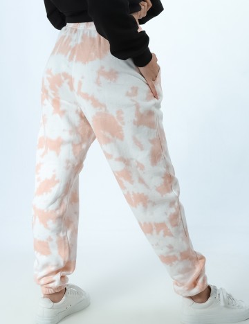 Pantaloni New look, alb/portocaliu