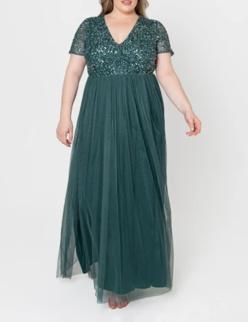 Rochie lunga Maya Deluxe Curve, verde