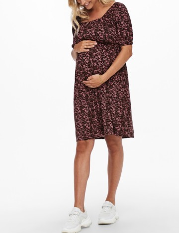 Rochie Scurta Only Maternity, roz pudra inchis