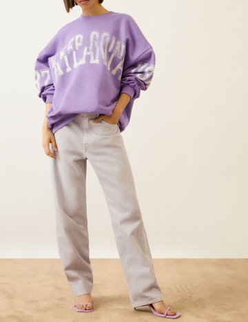 Bluza Oversize Bershka, mov