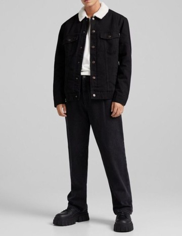 Geaca Bershka, negru, S