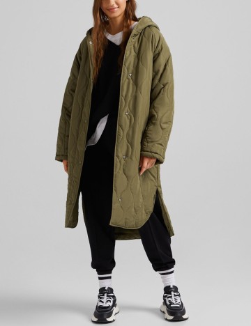 Geaca Bershka, verde olive, S