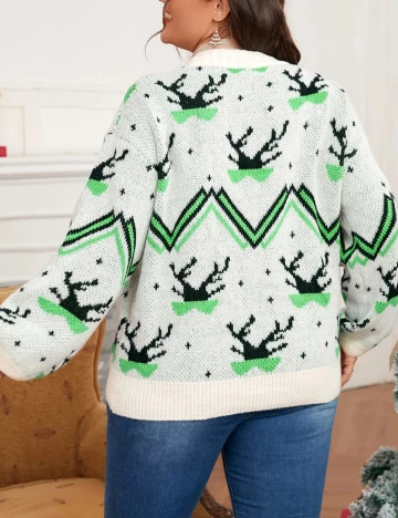 Cardigan SHEIN CURVE, alb