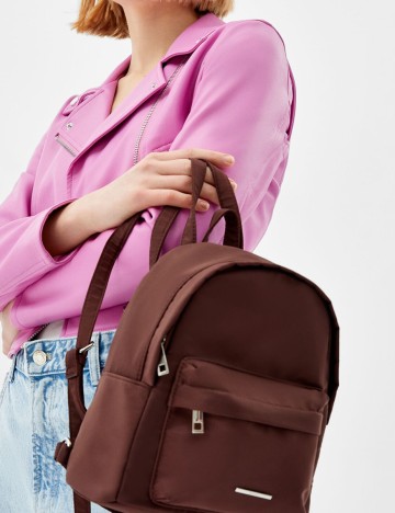 Rucsac Bershka, maro, ONE SIZE