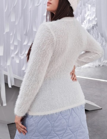 Pulover SHEIN CURVE, alb
