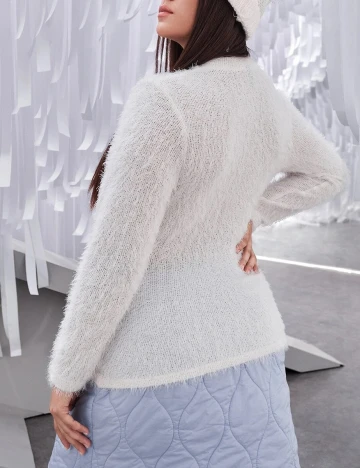 Pulover SHEIN CURVE, alb
