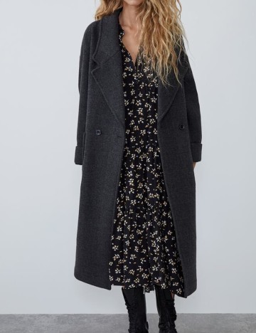 Palton Zara, gri antracit, S
