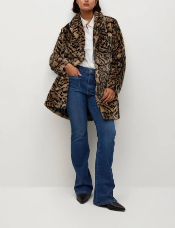 Palton Mango Violeta, animal print