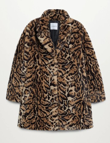Palton Mango Violeta, animal print