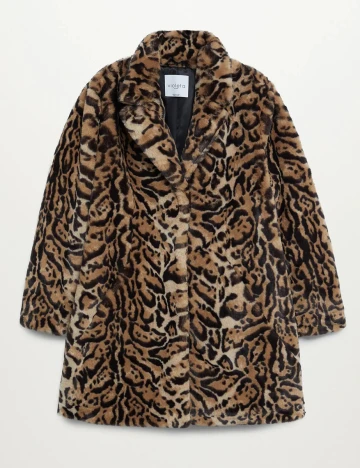 Palton Mango Violeta, animal print