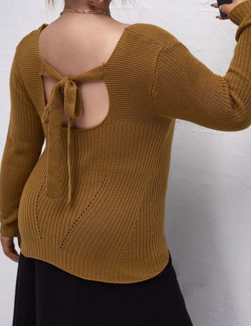 Pulover SHEIN CURVE, maro