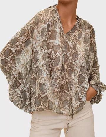 Bluza Mango, imprimeu sarpe