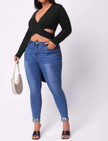 Top SHEIN CURVE, negru Negru