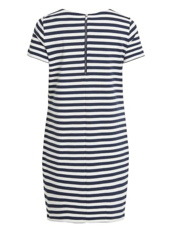 Rochie scurta Vila, alb/bleumarin
