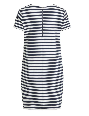 Rochie scurta Vila, alb/bleumarin