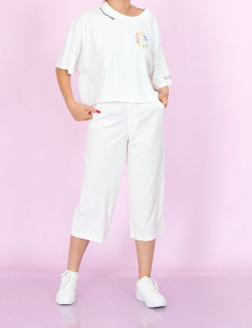 Pantaloni Jacqueline de Yong, alb