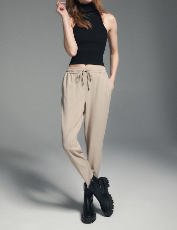 Pantaloni Reserved, crem, 46
