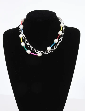 Colier Pieces, argintiu