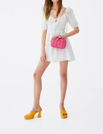 Rochie scurta Bershka, alb