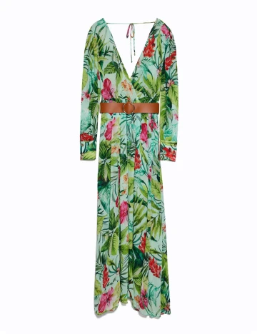 Rochie Zara, verde floral Floral print