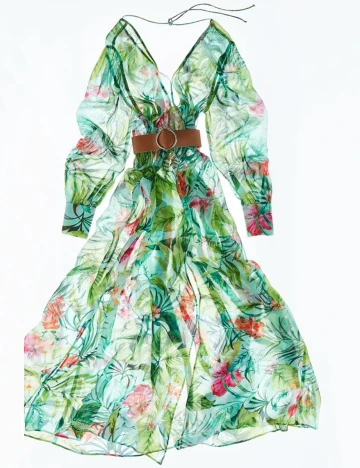 Rochie Zara, verde floral Floral print