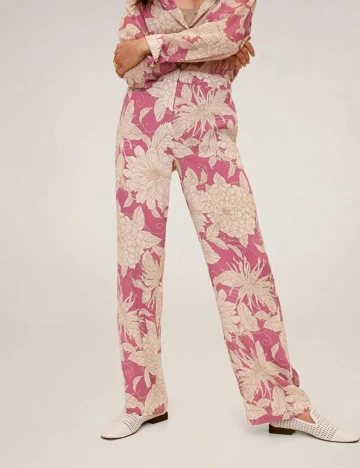 Pantaloni Mango, roz Roz