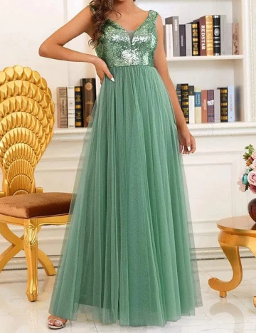 Rochie lunga Ever-Pretty, verde Verde