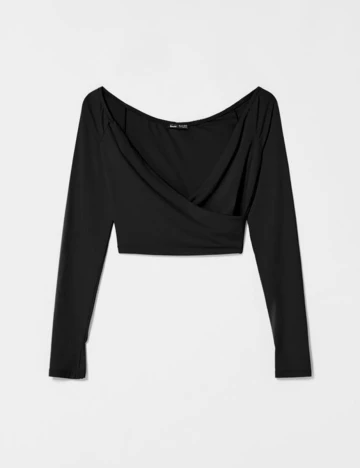 Top Bershka, negru Negru