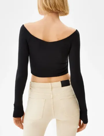 Top Bershka, negru Negru