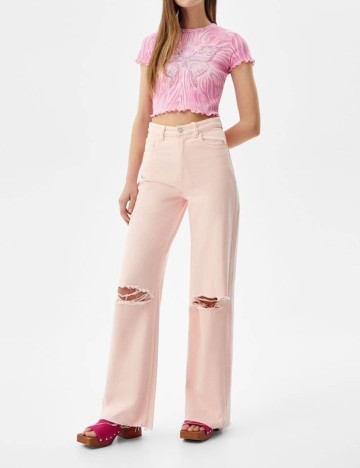 Blugi Bershka, roz, 34