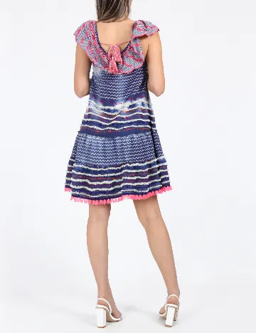 Rochie scurta Savage Culture, albastru Albastru
