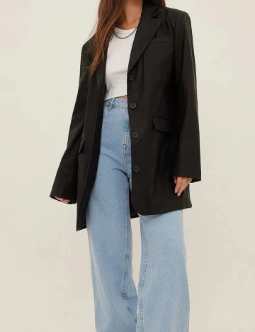 Sacou Oversize NA-KD, negru Negru