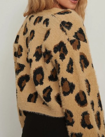 Cardigan NA-KD, animal print