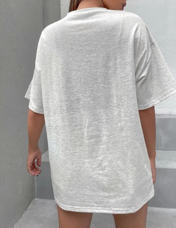 Tricou Oversize SHEIN, gri