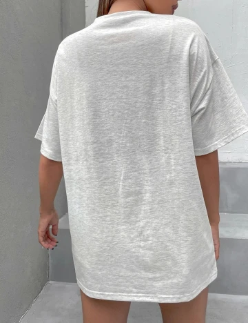 Tricou Oversize SHEIN, gri